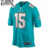 Camiseta Niño Miami Dolphins Jaelan Phillips 15 Nike Aqua 2021 NFL Draft
